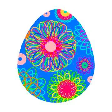 Colored Easter egg with a bright pattern. Vector illustration isolated  Stock Illustration