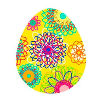 Colored Easter egg with a bright pattern. Vector illustration isolated  Stock Illustration