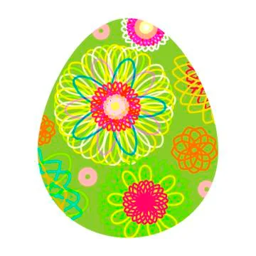 Colored Easter egg with a bright pattern. Vector illustration isolated  Stock Illustration