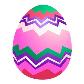 Colored Easter egg. Vector illustration isolated on white background. Clipart Stock Illustration
