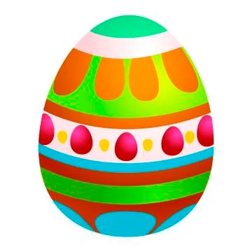Colored Easter egg. Vector illustration isolated on white background. Clipart Stock Illustration