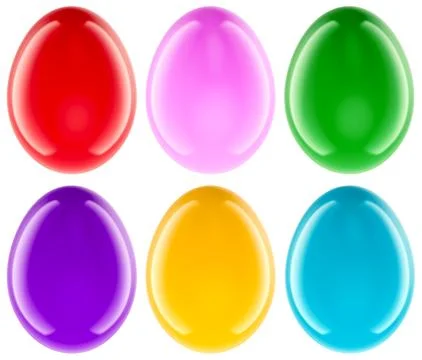 Colored Easter Eggs. 3D rendering Stock Illustration