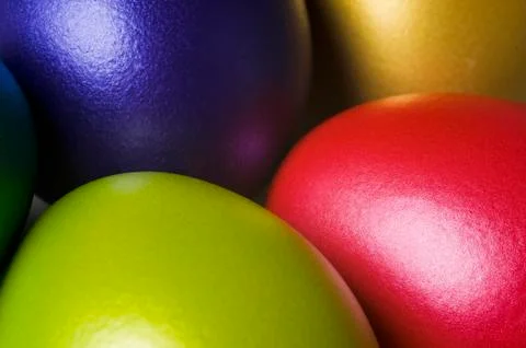 Colored easter eggs - detail. Stock Photos