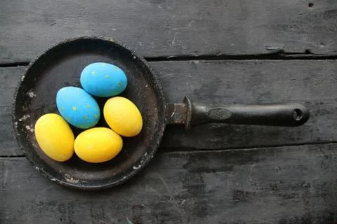 Colored Easter eggs. Festive decoration Stock Photos