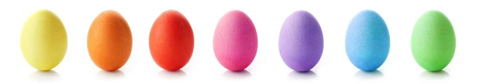 Colored easter eggs isolated on white background Stock Photos