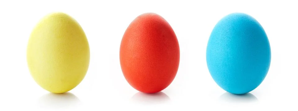 Colored easter eggs isolated on white background Stock Photos
