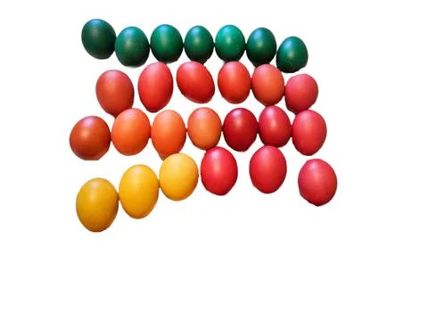 Colored Easter eggs isolated on white Photos