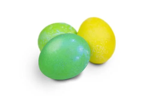 Colored Easter eggs isolated on a white background. Clipping path Stock Photos