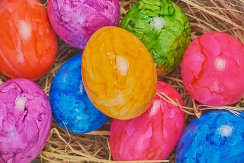 Colored easter eggs, macro photography Stock Photos