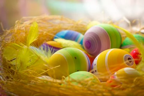 Colored Easter Eggs Stock Photos