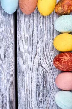 Colored Easter eggs. Stock Photos