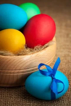 Colored Easter eggs Stock Photos