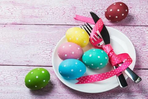 Colored Easter eggs Stock Photos