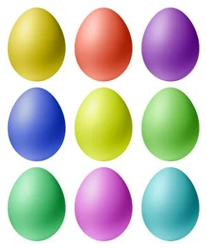 Colored easter eggs set isolated Stock Illustration