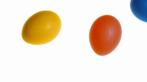 Colored easter eggs on white background Stock Footage 104525178