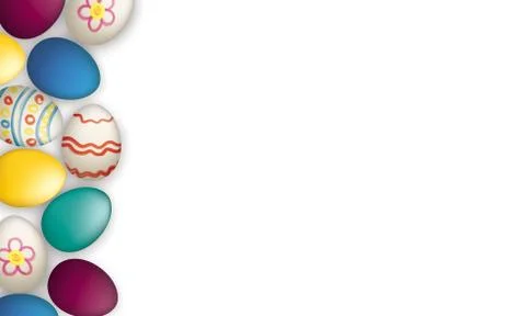 Colored Easter Eggs White Background Stock Illustration