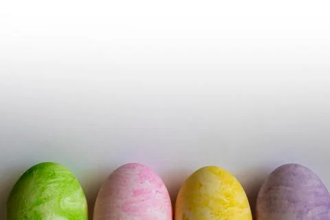 Colored easter eggs on a white background Stock Photos