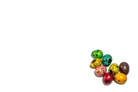 Colored Easter eggs on a white background Stock Photos