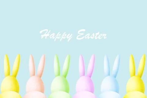 Colored easter rabbits Stock Illustration