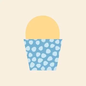 Colored egg in cup vector illustration. Easter symbol card. Yellow painted egg Stock Illustration
