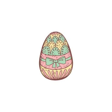 Colored egg Easter symbol sketch style, vector illustration イラスト素材