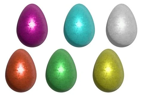 Colored eggs easter metallic eggs illustration isolate Stock Photos