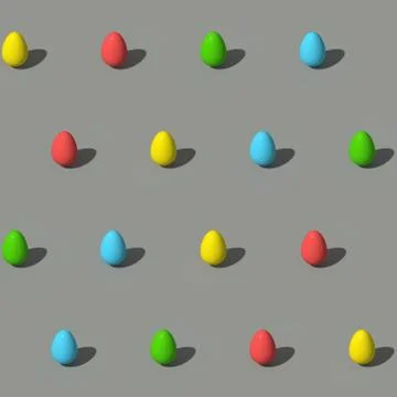 Colored eggs on a grey background for Easter. Seamless pattern. 3d illustration Stock Illustration