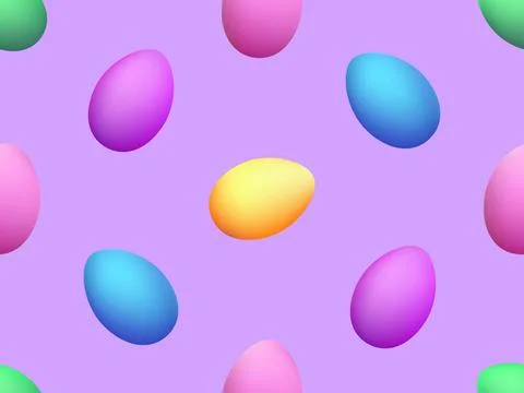 Colored eggs seamless pattern. Easter colorful eggs with pastel gradient co.. 스톡 일러스트