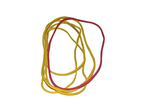 Colored elastics isolated on white 写真素材