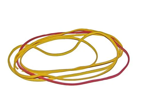 Colored elastics isolated on white 库存照片