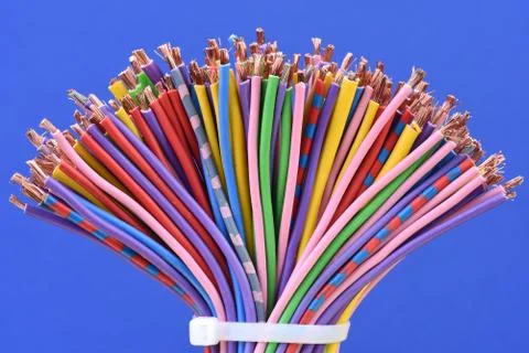 Colored electric cables Stock-Fotos