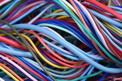 Colored electrical cable 스톡 사진