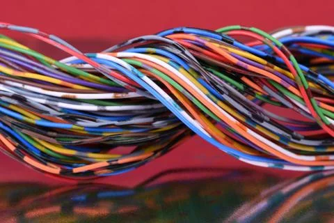 Colored electrical cable Stock Photos