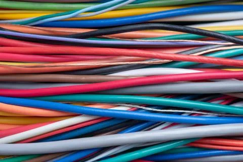 Colored electrical cable Foto stock