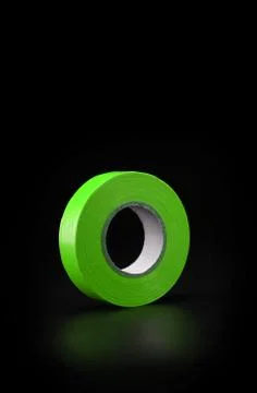 Colored electrical tape sticky for work and security on a black background is Foto stock