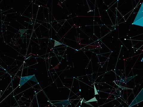 Colored elements.. 4k. 4096 x 3072.Plexus fantasy abstract technology. Abstract Stock Footage 94977791