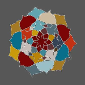 The colored elements are arranged in a circle. Patchwork. Stock Illustration