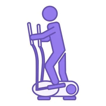 Colored Elliptical Bike Icon. Vector Illustration. Man Pressing On The Peda.. Stock Illustration