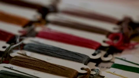 Colored embroidery threads Stock Footage 300029529