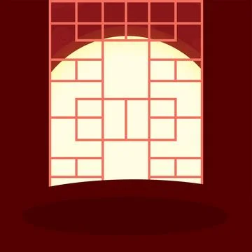 Colored empty asian template frame Vector Stock Illustration