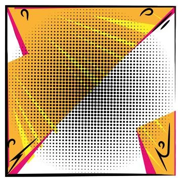 Colored empty comic page with halftone effect Vector Illustrazione stock