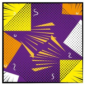 Colored empty comic page with halftone effect Vector Illustrazione stock