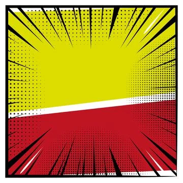 Colored empty comic page with halftone effect Vector 스톡 일러스트