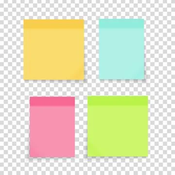 Colored empty paper note stickers set for office text or business messages. V Stock Illustration