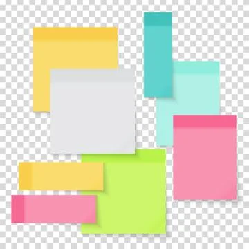 Colored empty paper note stickers set for office text or business messages. V Stock Illustration