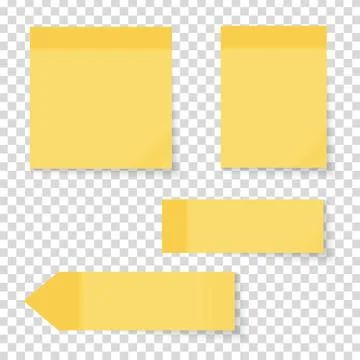Colored empty paper note stickers set for office text or business messages. V Stock Illustration