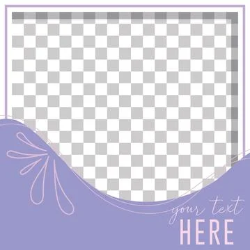 Colored empty social network post template with purple border Vector Stock Illustration