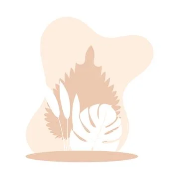 Colored empty space with natural leaves for relaxation Vector Illustrazione stock