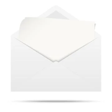Colored envelope with empty paper Stock Illustration
