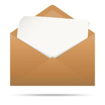 Colored envelope with empty paper Stock Illustration